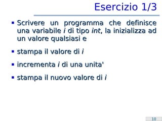 Laboratorio Programmazione: Overflow e switch