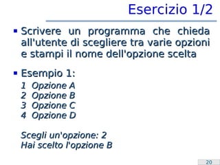 Laboratorio Programmazione: Overflow e switch