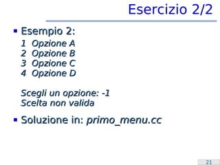Laboratorio Programmazione: Overflow e switch