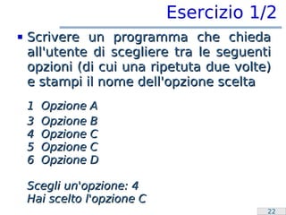 Laboratorio Programmazione: Overflow e switch