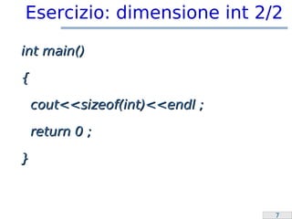 Laboratorio Programmazione: Overflow e switch