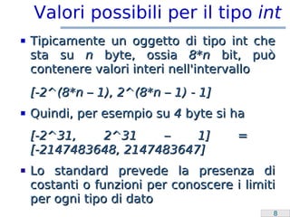 Laboratorio Programmazione: Overflow e switch