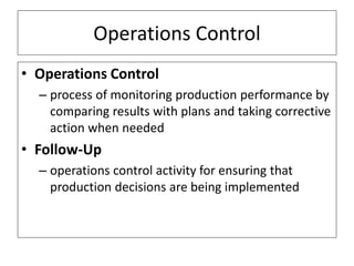 Operations Management and Quality | PPTX