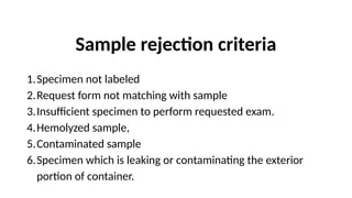 Insufficient Sample LABORATORY TAT AND PREVENTION OF LABORATORY ERRORS.pptx