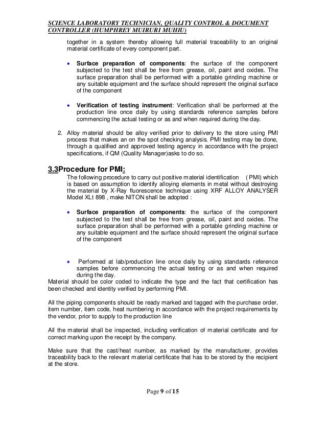 Lab&production quality control manual