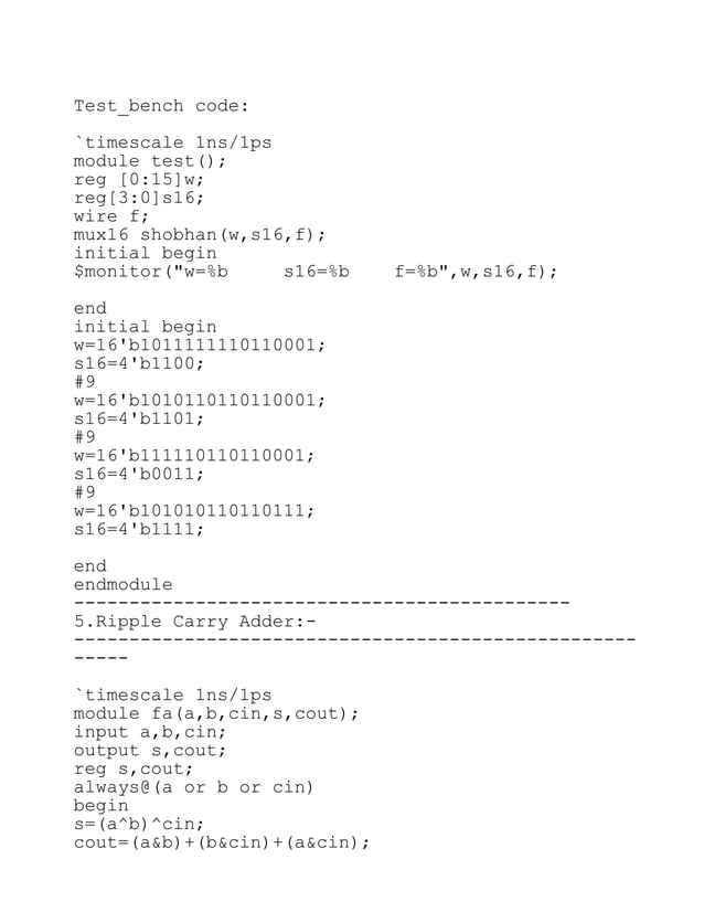Verilog codes and testbench codes for basic digital electronic circuits ...