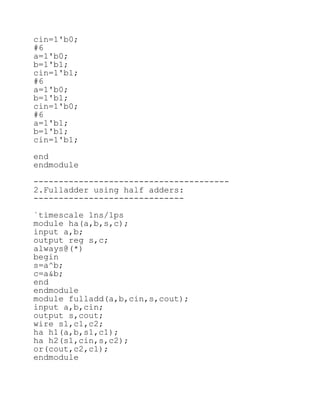 Verilog codes and testbench codes for basic digital electronic circuits ...
