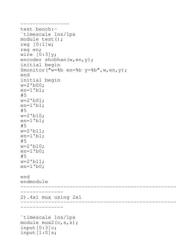 Verilog Codes And Testbench Codes For Basic Digital Electronic Circui