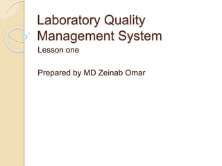 Lab qms lesson one | PPTX