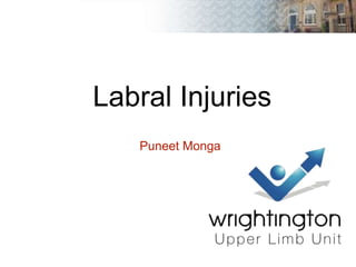 Labral Injuries
Puneet Monga
 