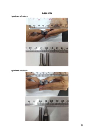 21
Appendix
Specimen A fracture
Specimen B fracture
 