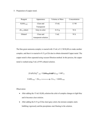 Lab Report on copper cycle | DOCX