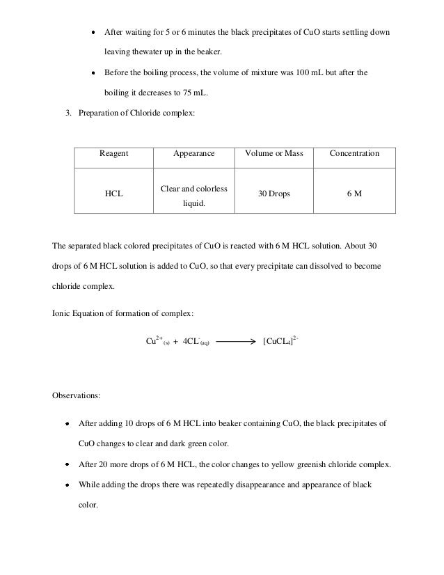 lab report on copper cycle copper cycle lab report
