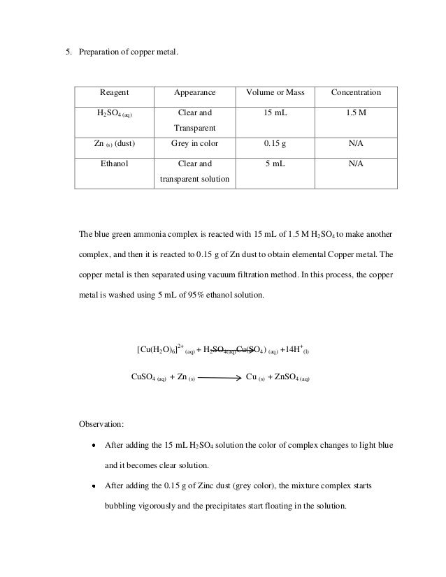 7 report cycle on Lab Report cycle copper