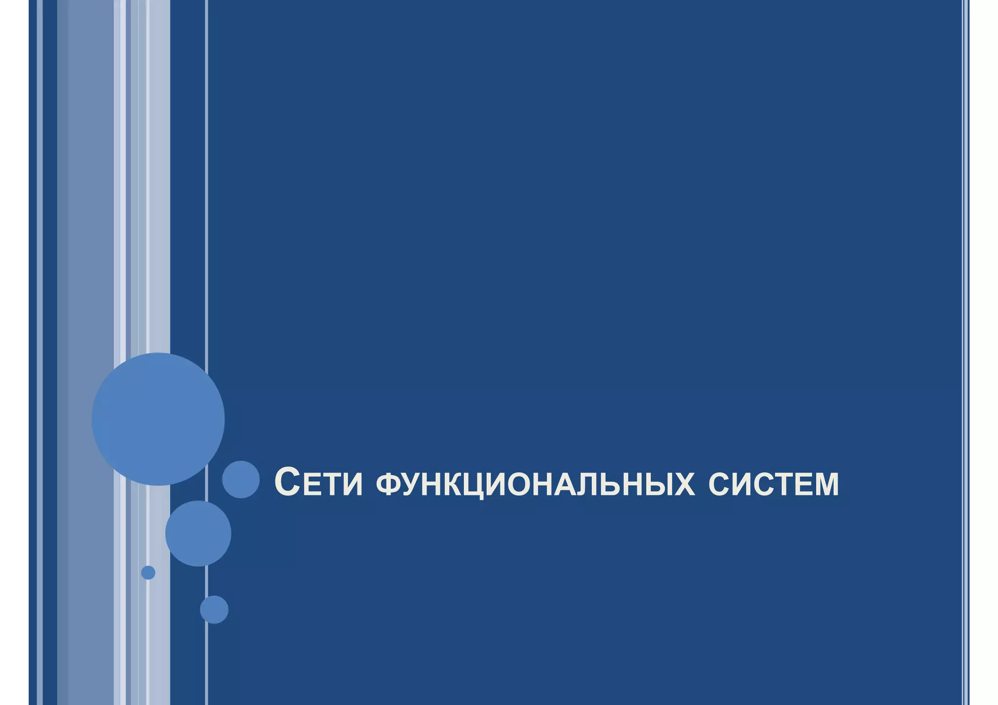 СЕТИ ФУНКЦИОНАЛЬНЫХ СИСТЕМ
 