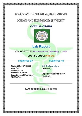 lab report coverage for Pharmacy students.docx