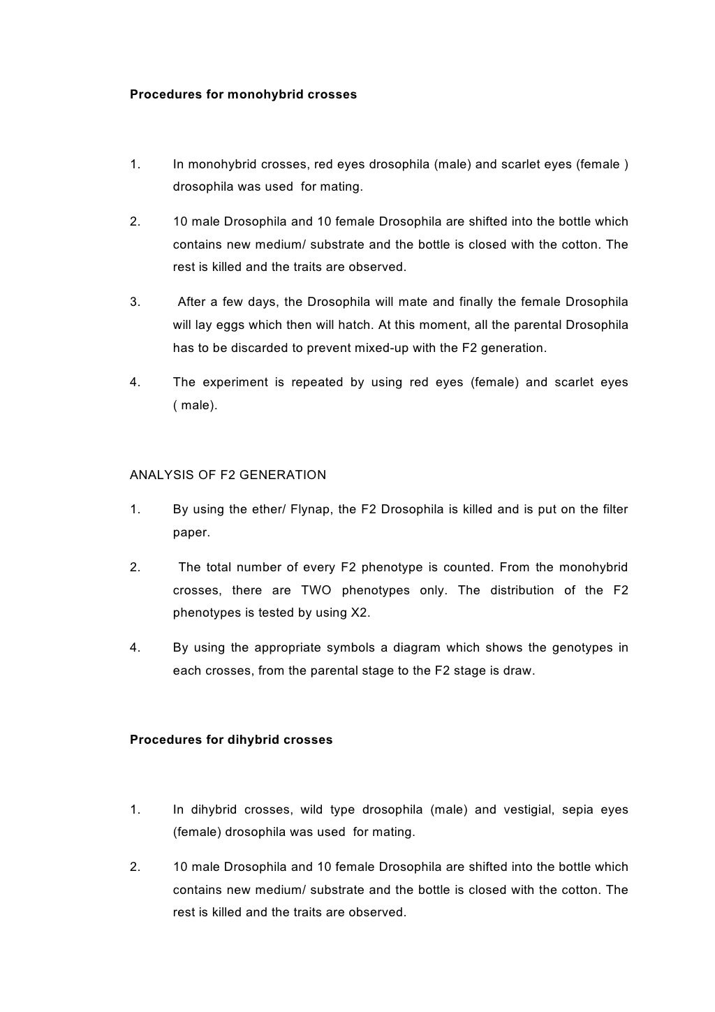 Drosophila melanogaster experiment picture