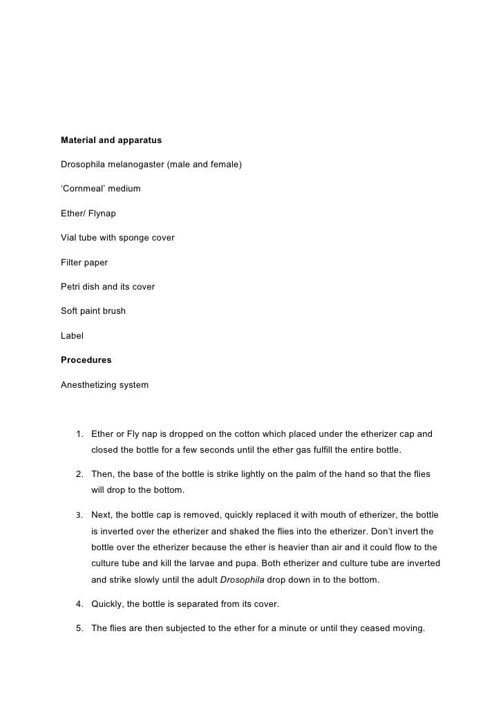 Fruit fly lab report materials