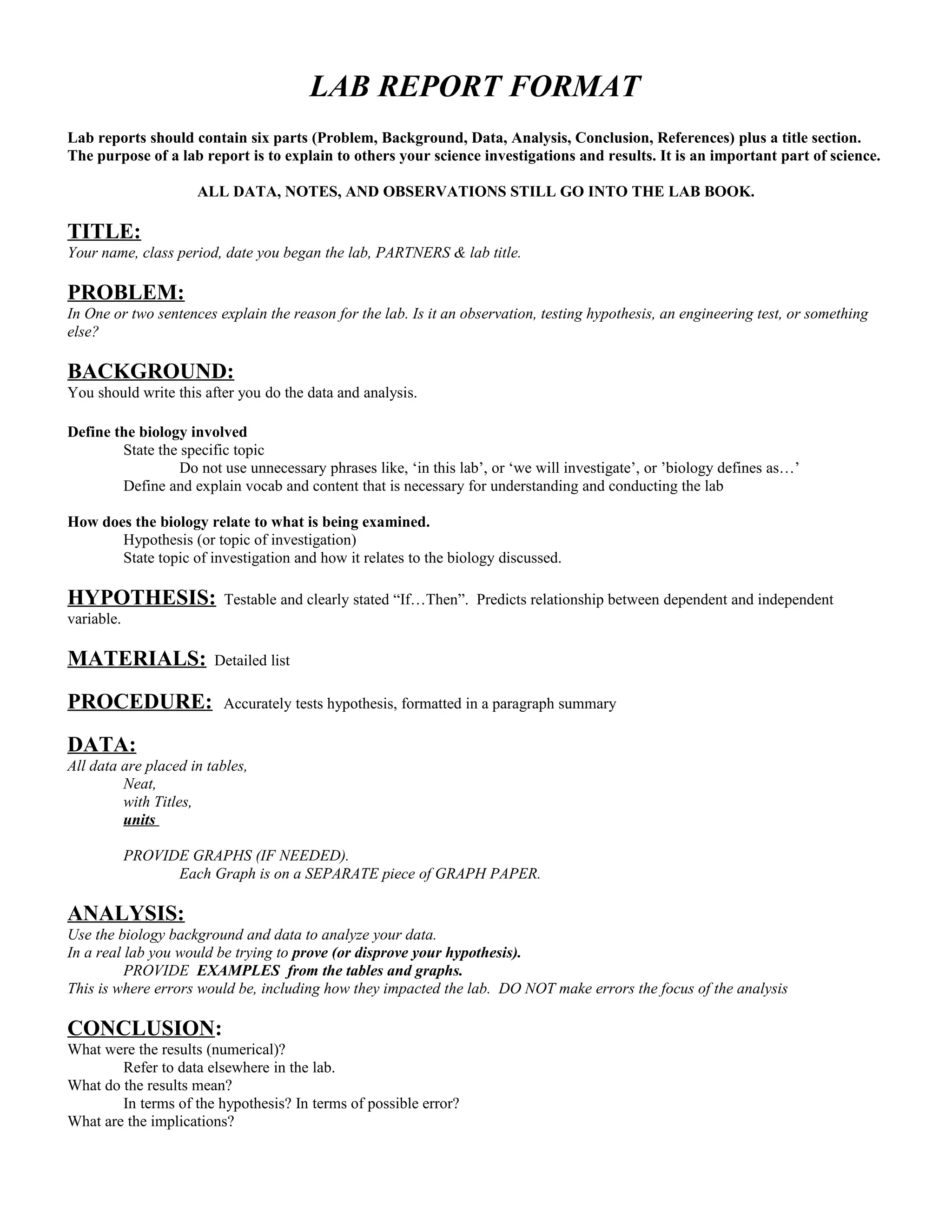 Lab report format | DOC
