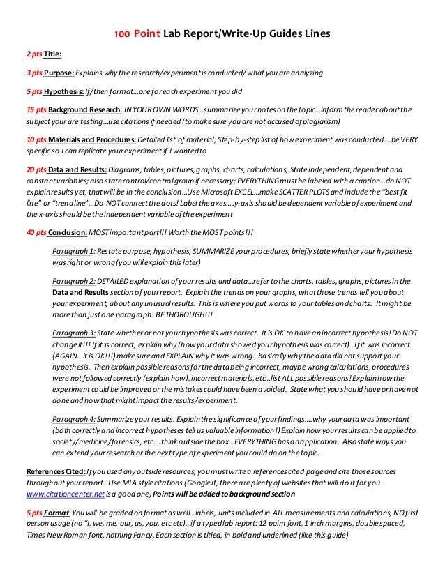 Lab report guide picture