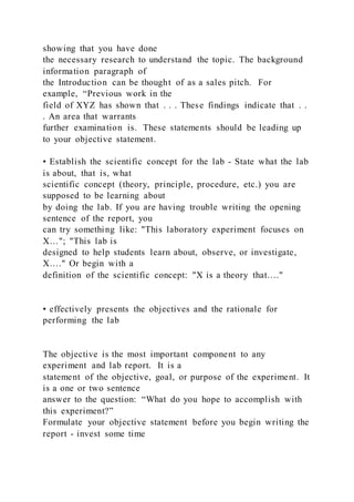Lab Report Guidelines Title Page Include the lab tit | DOCX