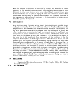 Lab report no 2 pemdulum phyisc 212 | DOC