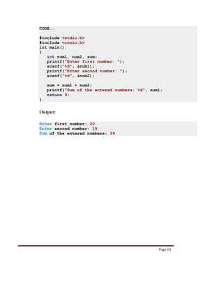 Lab Report sample of c programming.docx