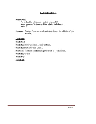 Lab Report sample of c programming.docx