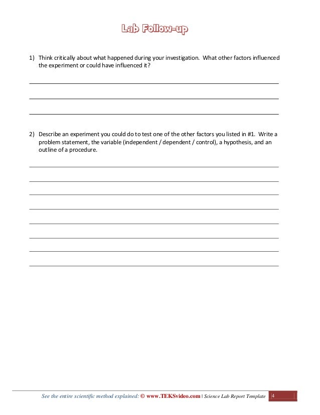 Experiment report template