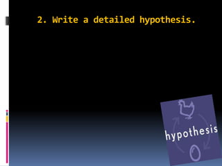 2. Write a detailed hypothesis.