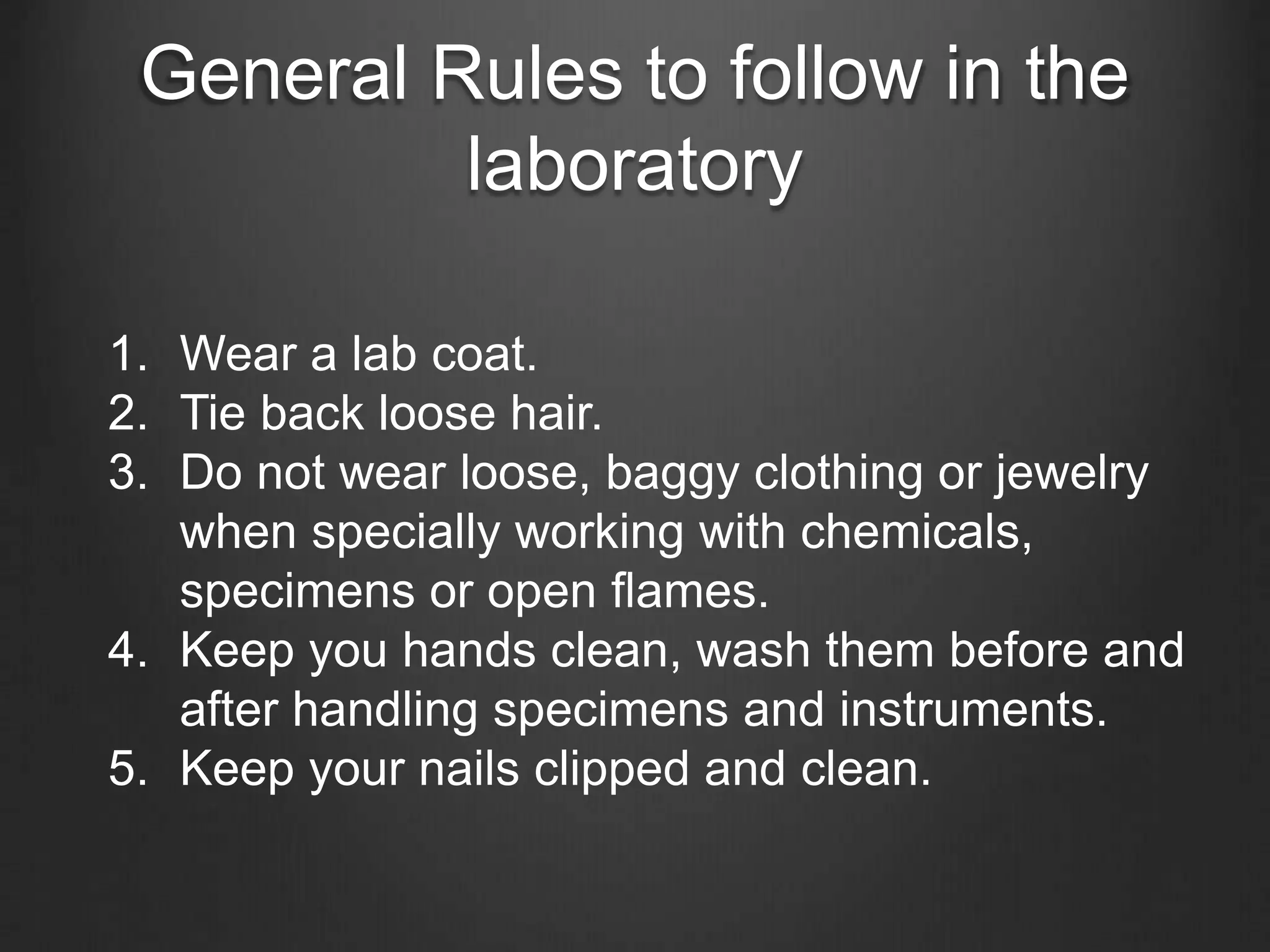 lab rules by Medical institute for students PPT