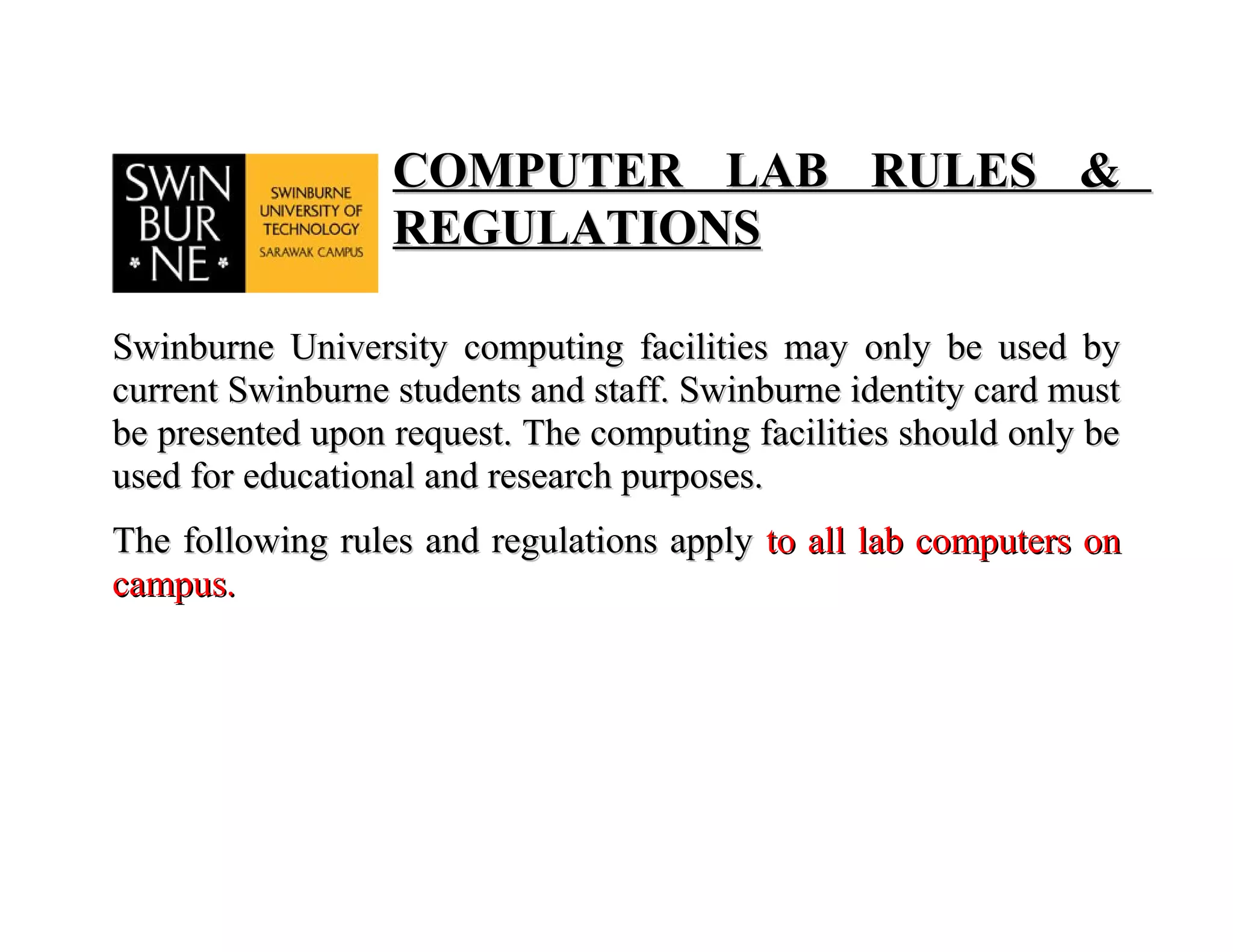 Lab rules and_regulations PPT