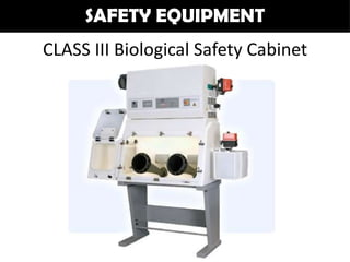 SAFETY EQUIPMENT
CLASS III Biological Safety Cabinet
 