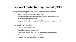 Minimum Lab Ppe LabSafety and laboratory care to be taken in lab | PPTX