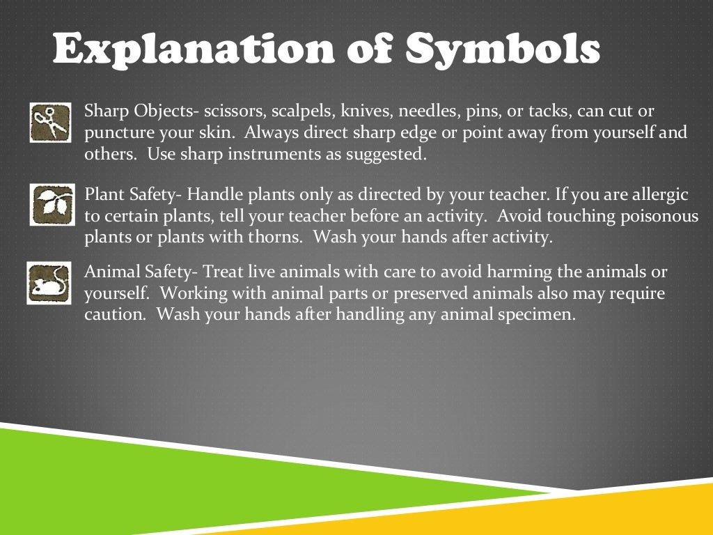 Lab safety rules and symbols Summary