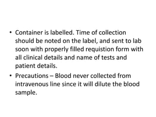 Lab sample collection techniques pathology | PPTX