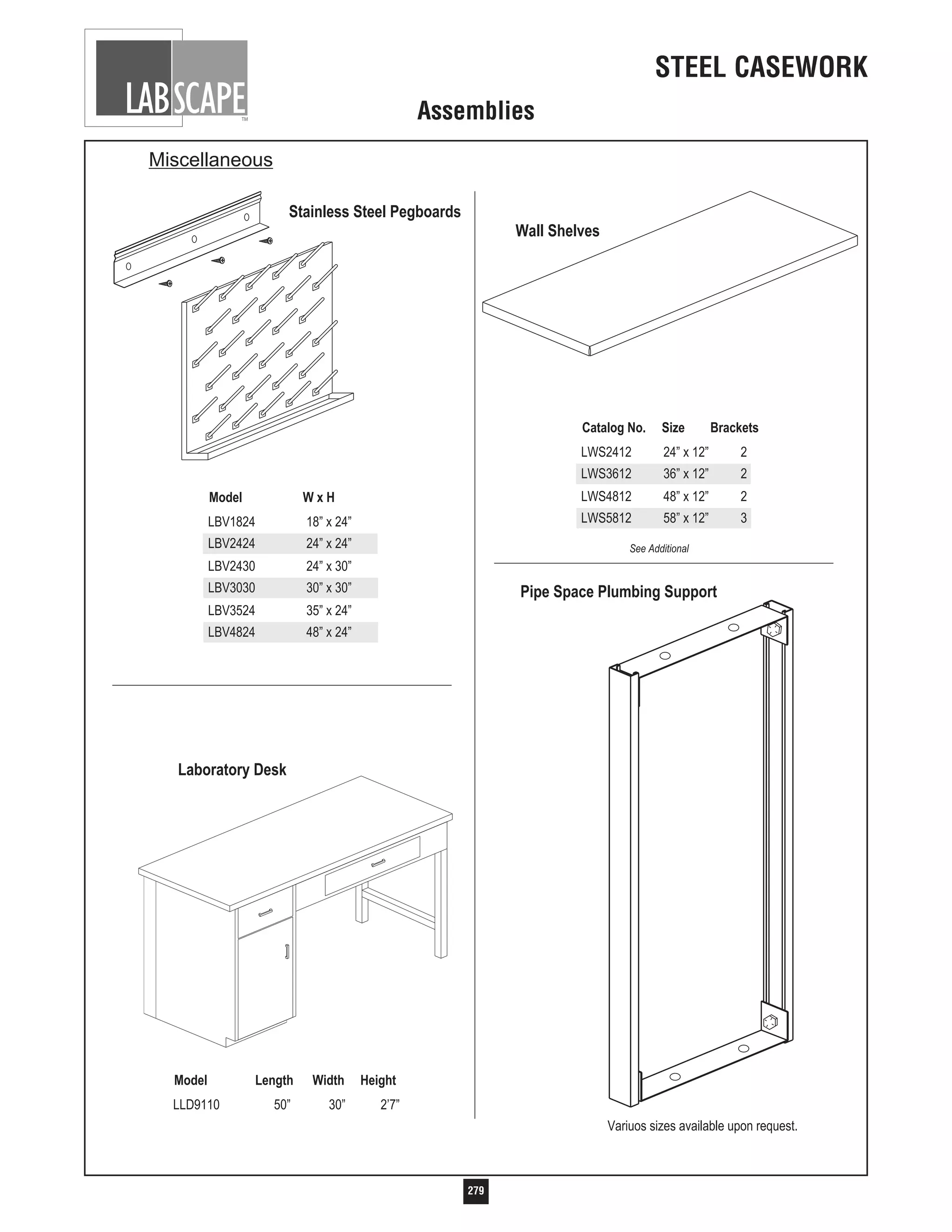 Labscape Steel Metal Laboratory Casework and FurnitureBench Catalog