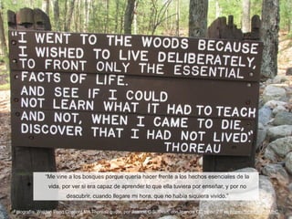Fotografía: Walden Pond Concord MA Thoreau quote, por Joanne C Sullivan, con licencia CC by-nc 2.0 en https://flic.kr/p/4G...