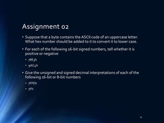 Assembly Language Introduction where number and characters are ...