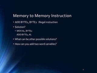 Introduction to Assembly Language & various basic things | PPTX