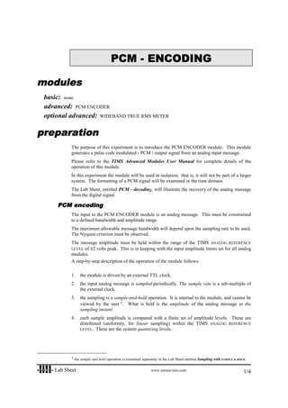 Lab sheet experiments | PDF