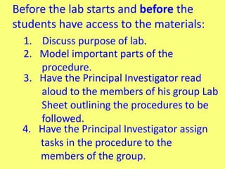 Labs in elementary science classroom (Teacher) | PPTX