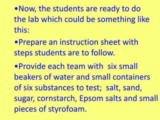 Labs in elementary science classroom (Teacher) | PPTX