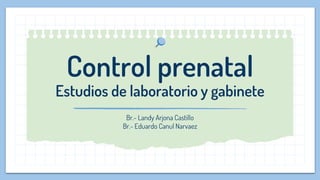 Control prenatal
Estudios de laboratorio y gabinete
Br.- Landy Arjona Castillo
Br.- Eduardo Canul Narvaez
 