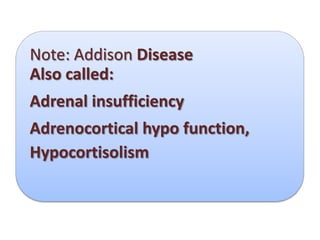 Lab test and treatment od addison's disease | PPTX