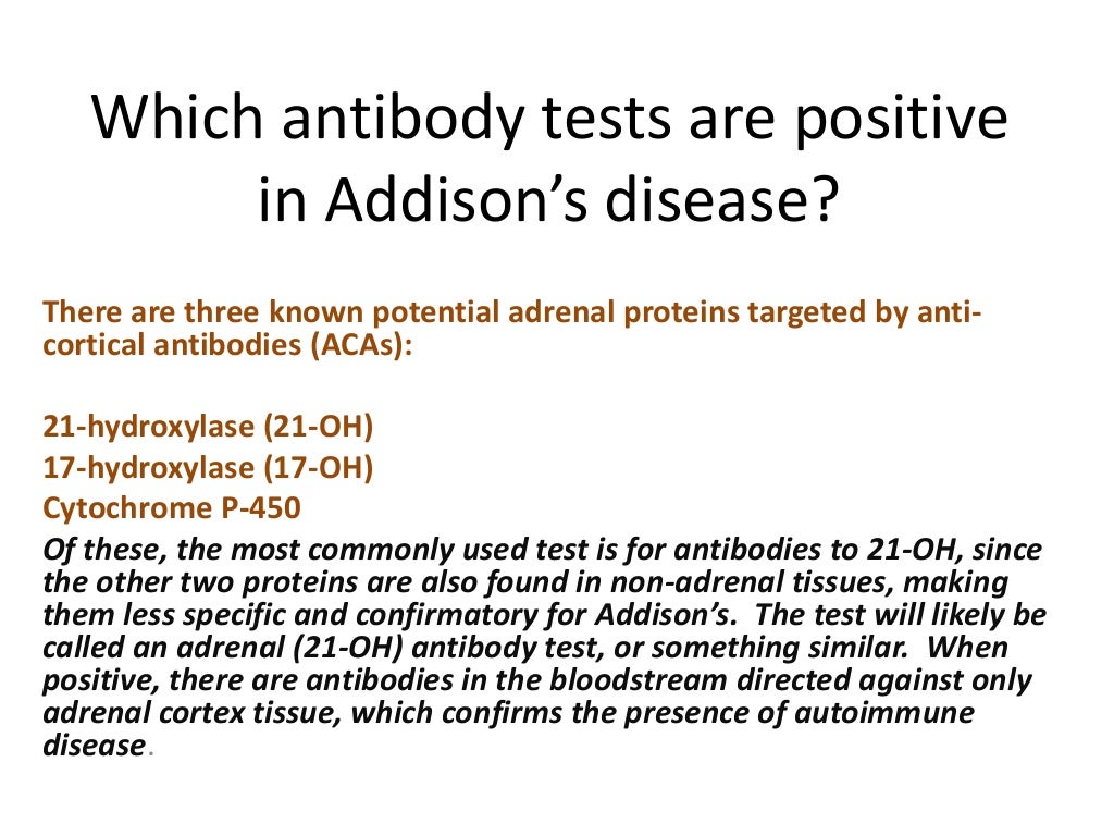 Lab test and treatment od addison's disease