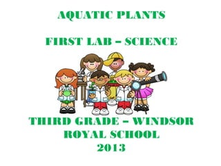 AQUATIC PLANTS

  FIRST LAB – SCIENCE




THIRD GRADE – WINDSOR
    ROYAL SCHOOL
        2013
 