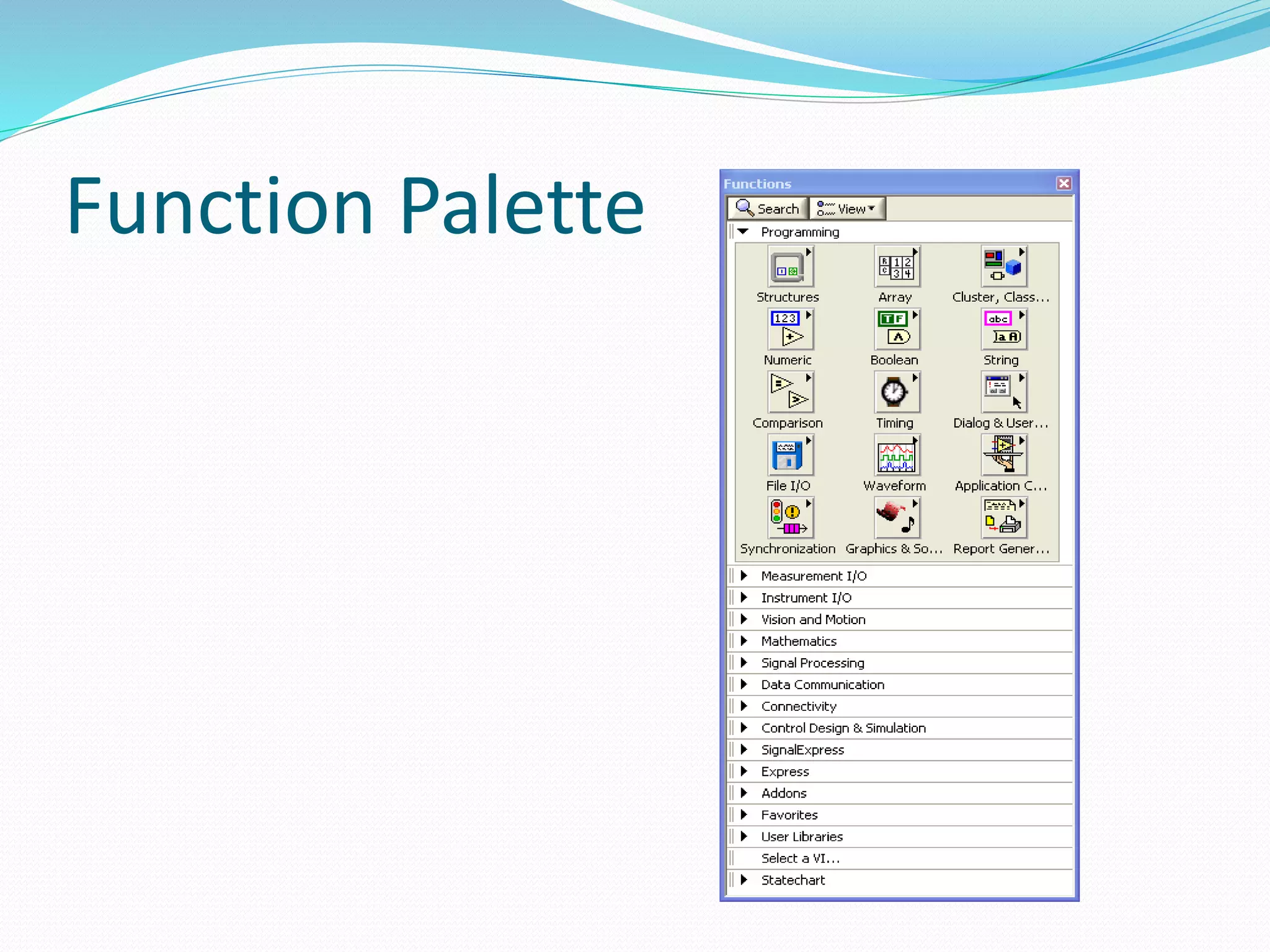 Function Palette
 