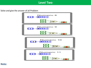 Level Two
Solve and give the answer of all Problem
Note:
 