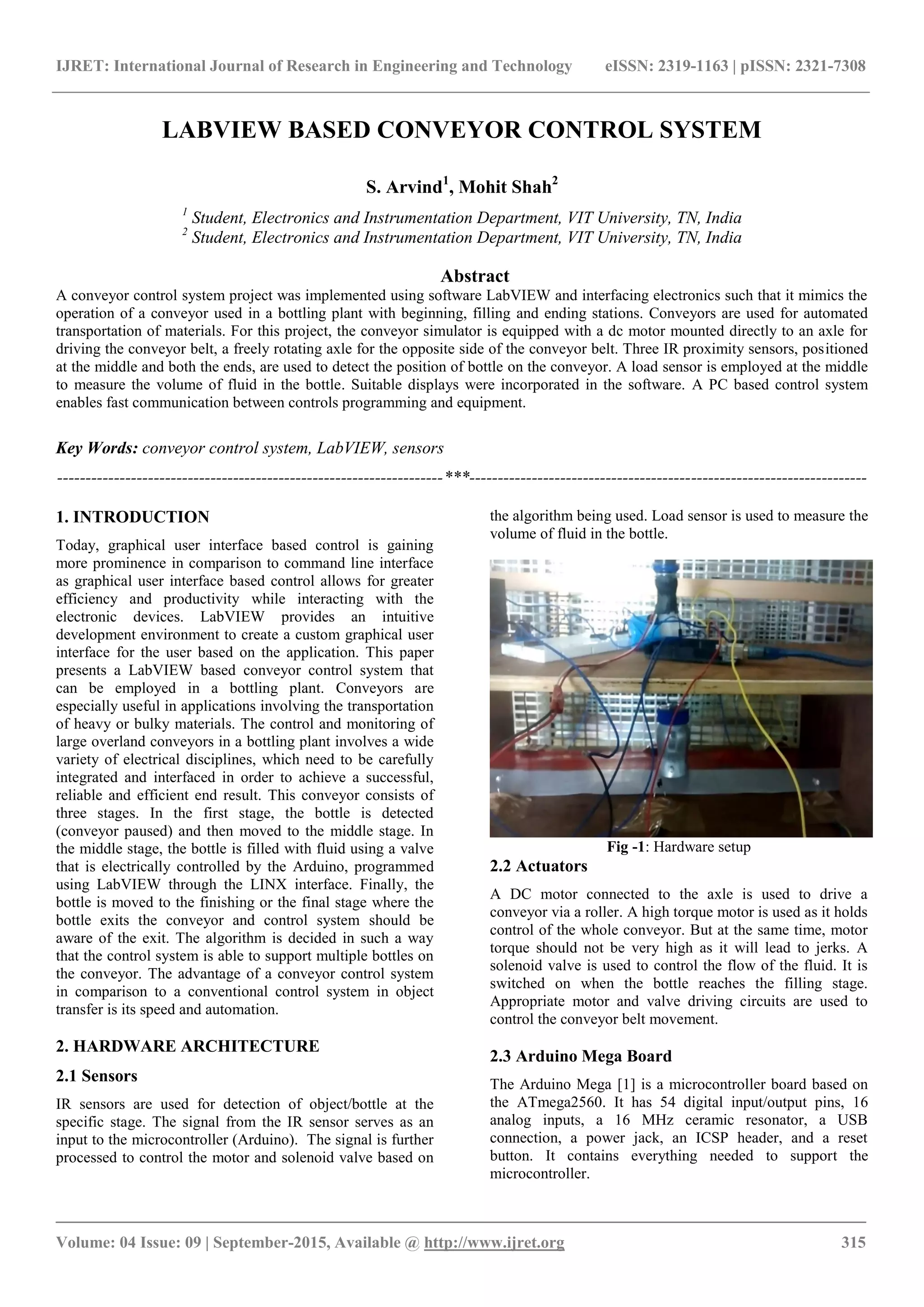 Labview based conveyor control system | PDF